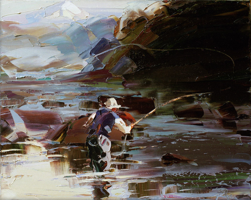 Roland Lee Travel Sketchbook: Fly Fishing Painting